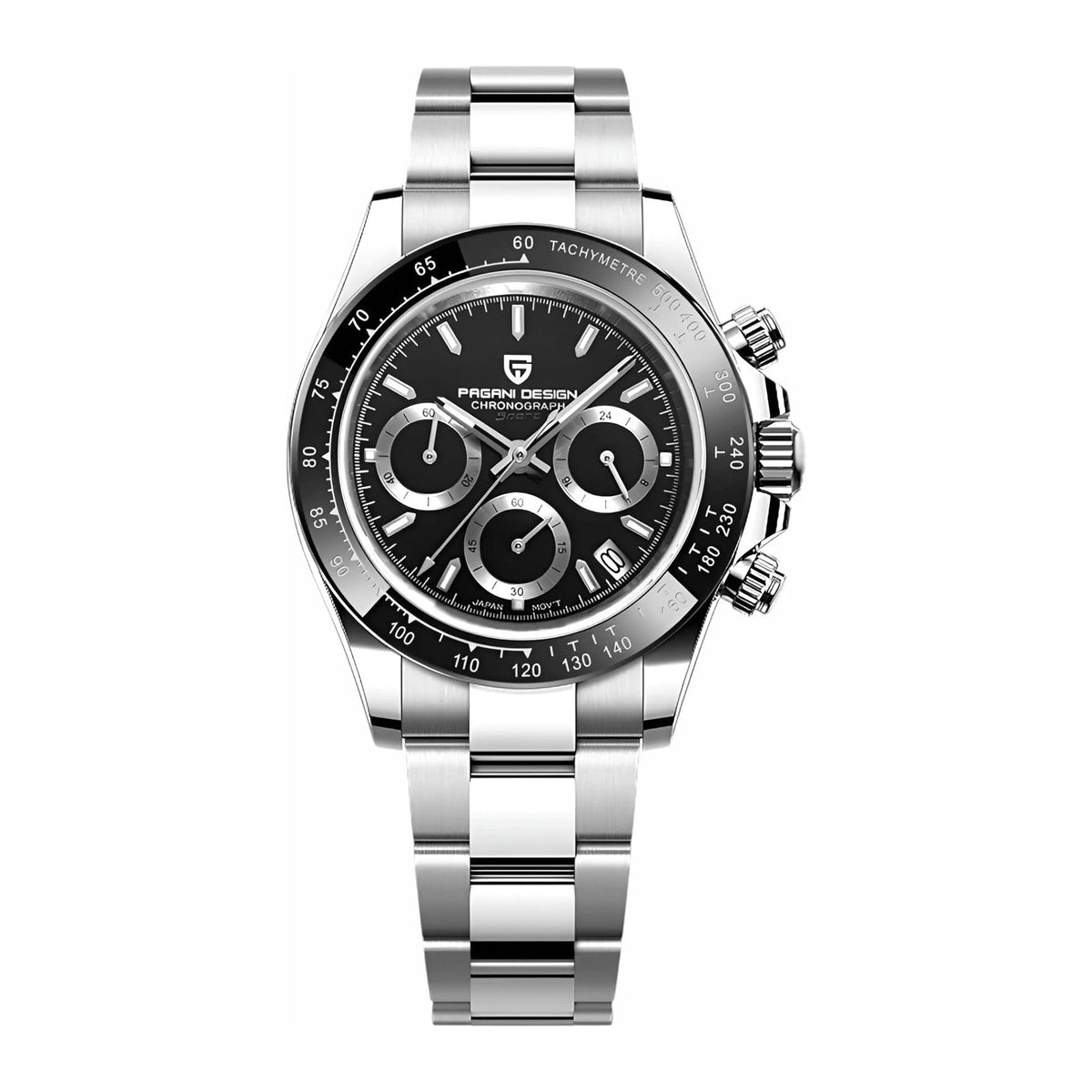 Pagani Design Chronograph in Black, Black Bezel