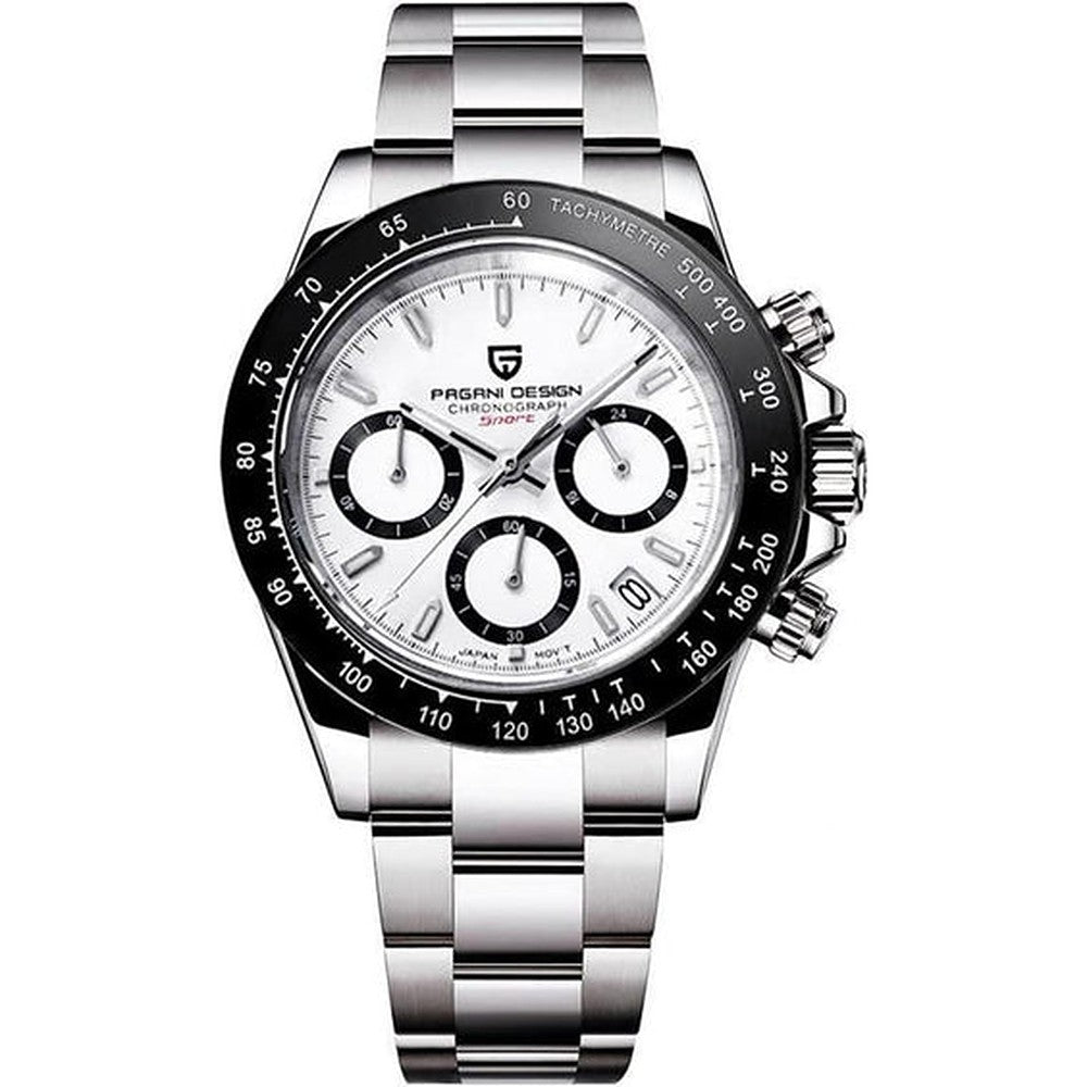 Pagani Design Chronograph in White, Black Bezel