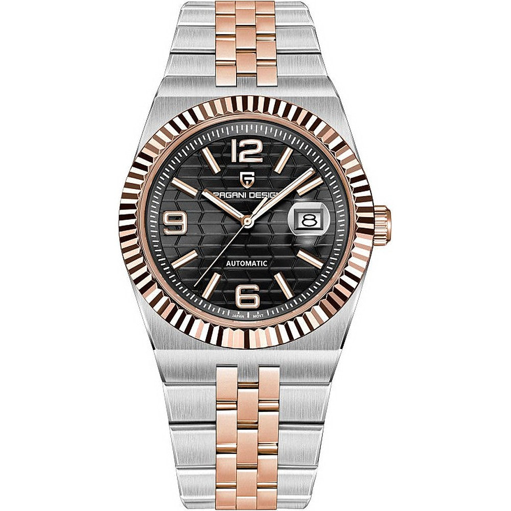 Pagani Design Textured Dial in Black, Two-Tone Rose