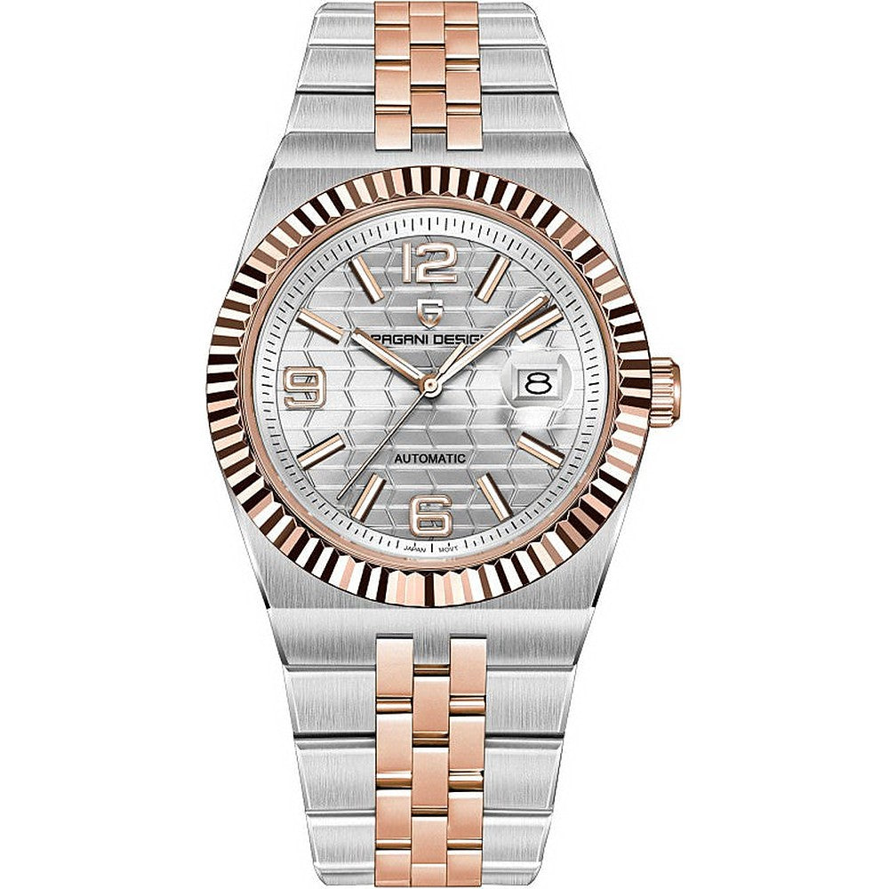 Pagani Design Textured Dial in Silver, Two-Tone Rose
